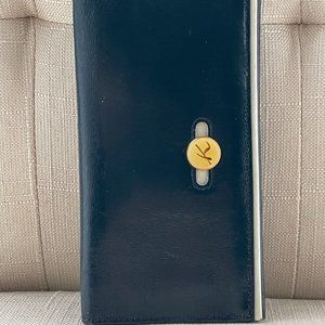 Kitamura Motomachi Wallet Blue Leather Bifold Card Holder Clutch Purse